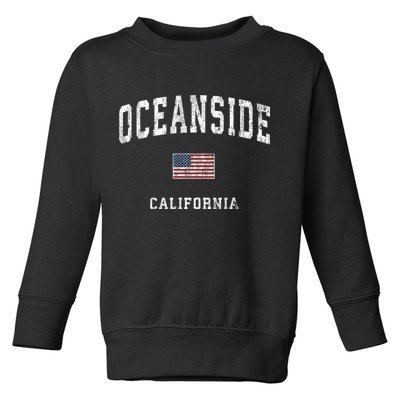 Oceanside California Ca Vintage American Flag Sports Design Toddler Sweatshirt