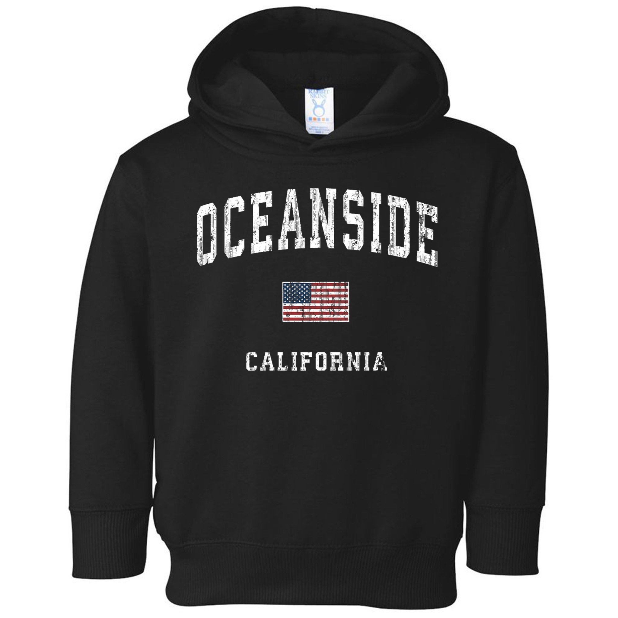 Oceanside California Ca Vintage American Flag Sports Design Toddler Hoodie