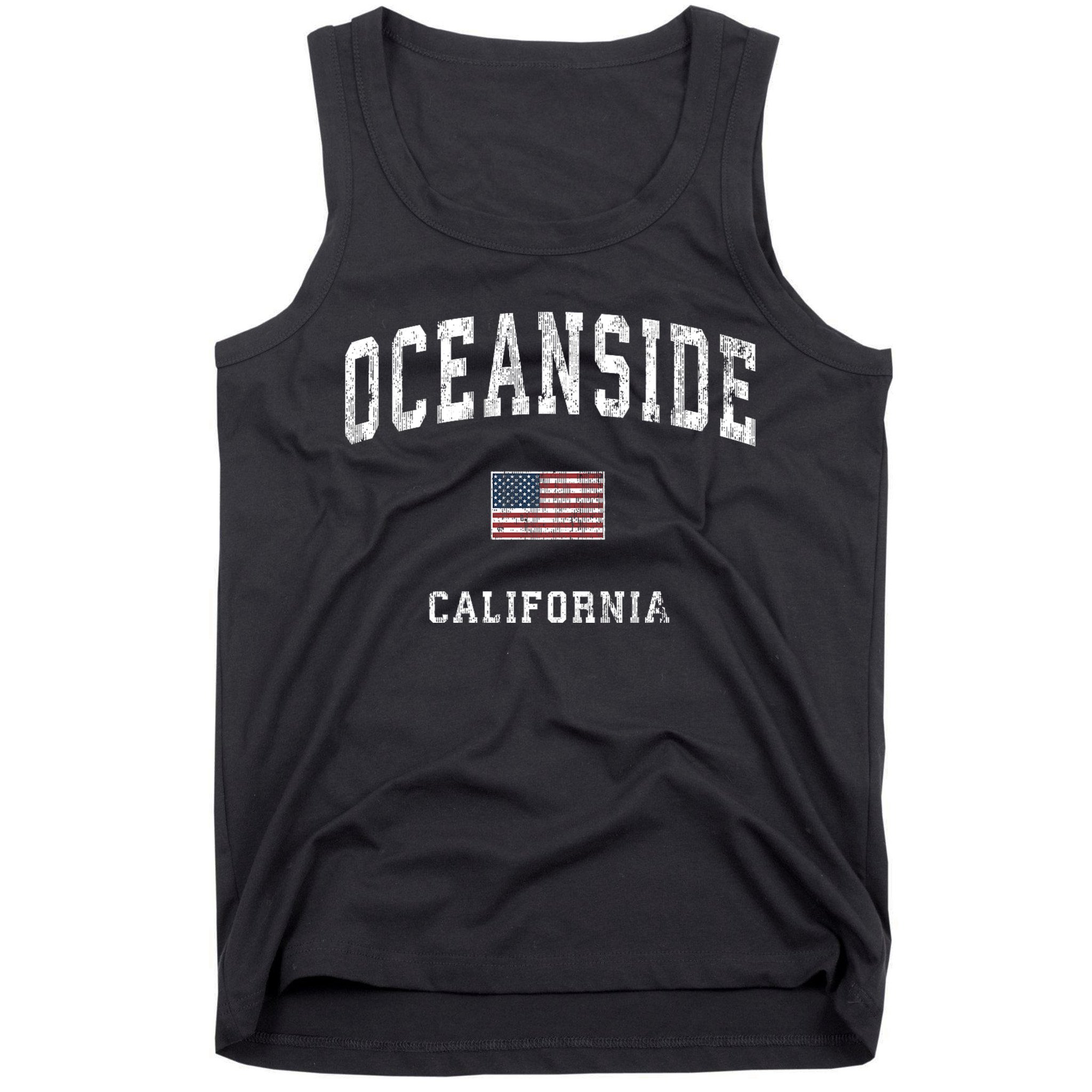 Oceanside California Ca Vintage American Flag Sports Design Tank Top