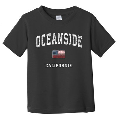 Oceanside California Ca Vintage American Flag Sports Design Toddler T-Shirt