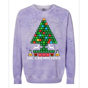 Oh Chemistree Christmas Chemistry Science Periodic Table Colorblast Crewneck Sweatshirt