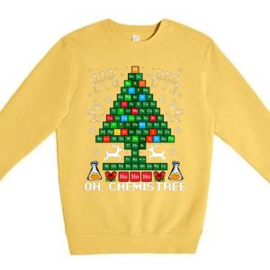 Oh Chemistree Christmas Chemistry Science Periodic Table Premium Crewneck Sweatshirt