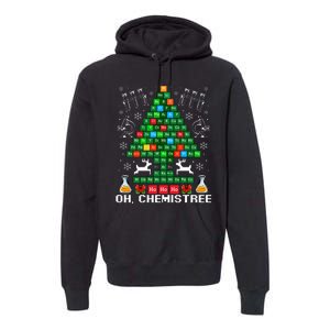 Oh Chemistree Christmas Chemistry Science Periodic Table Premium Hoodie