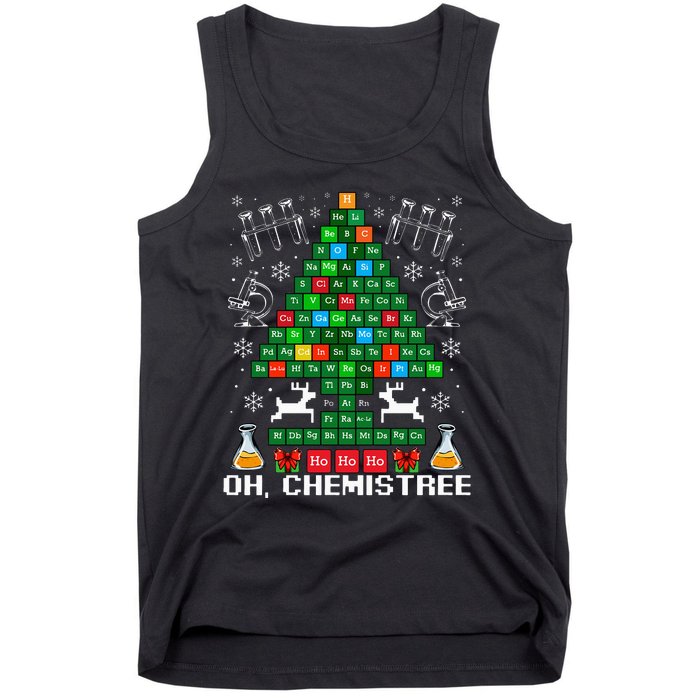 Oh Chemistree Christmas Chemistry Science Periodic Table Tank Top