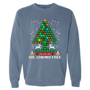 Oh Chemistree Christmas Chemistry Science Periodic Table Garment-Dyed Sweatshirt