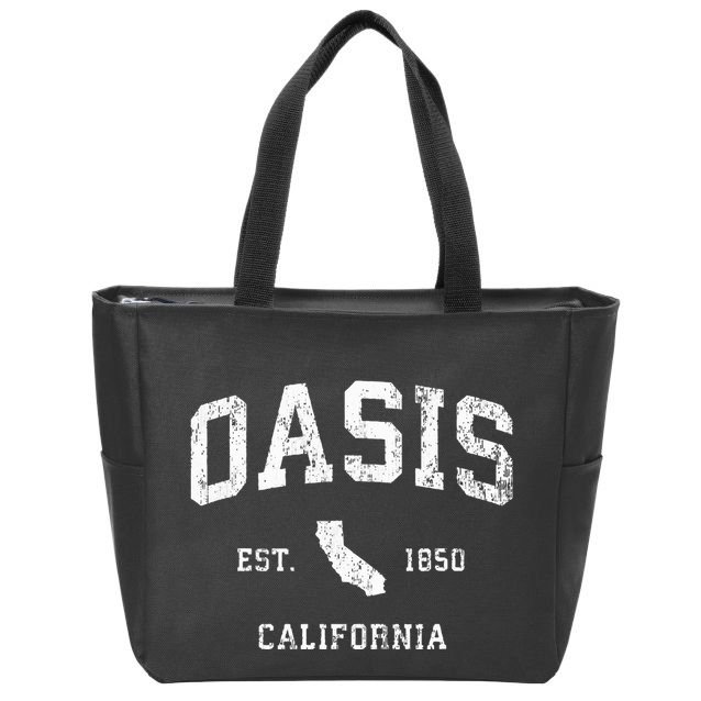 O.A.S.I.S California Ca Vintage Athletic Sports Design Zip Tote Bag