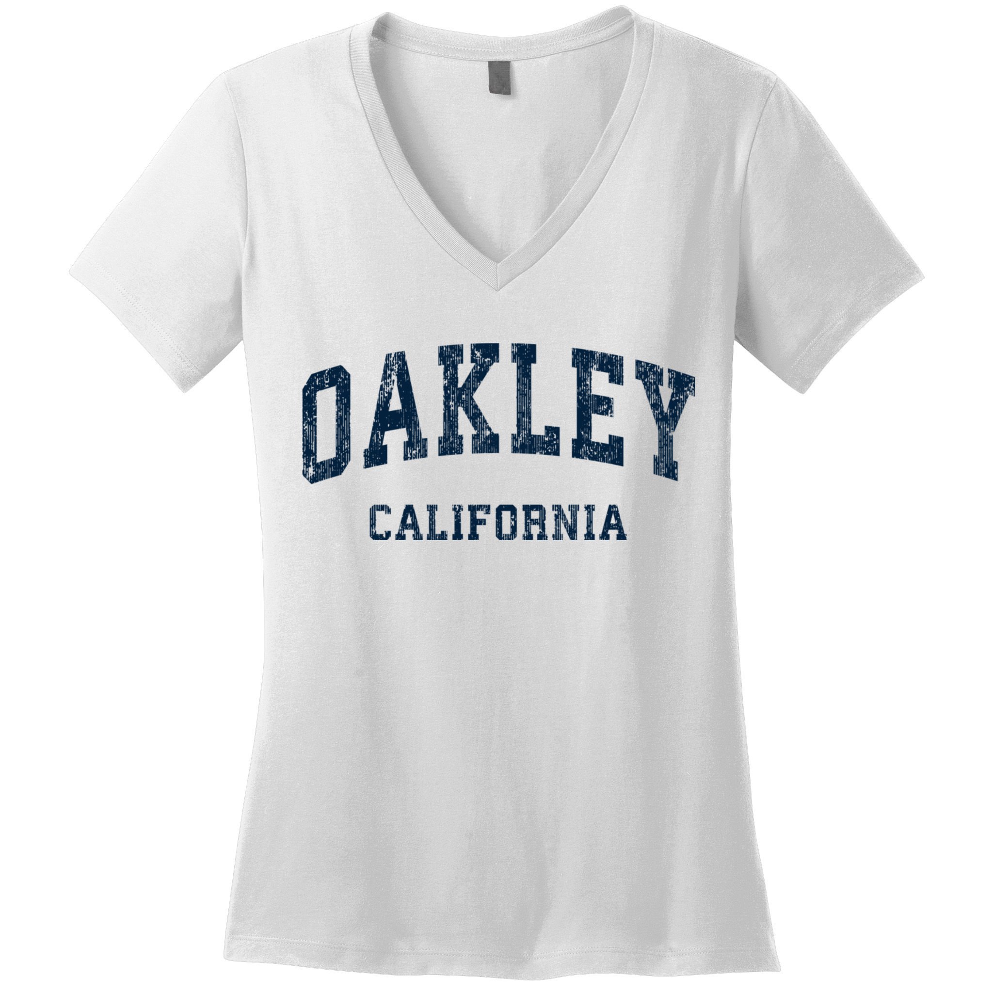 Oakley California Ca Vintage Varsity Sports Women's V-Neck T-Shirt