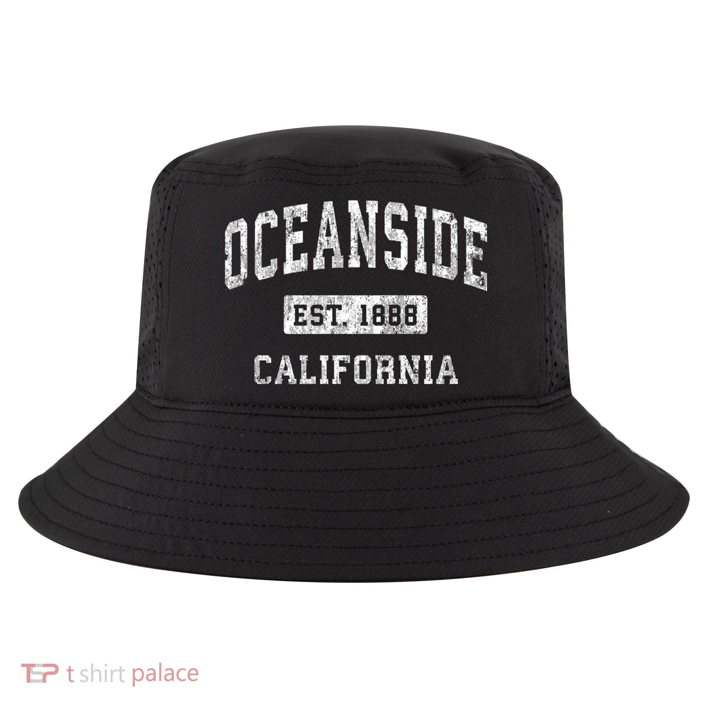 Oceanside California Ca Vintage Established Sports Cool Comfort Performance Bucket Hat