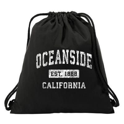 Oceanside California Ca Vintage Established Sports Drawstring Bag