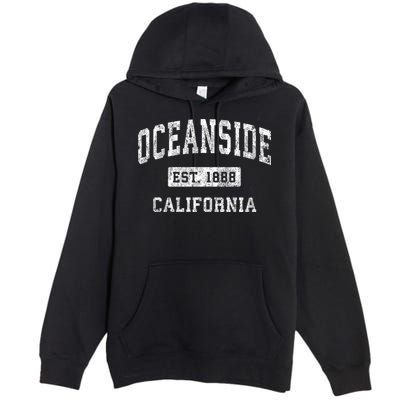 Oceanside California Ca Vintage Established Sports Premium Pullover Hoodie