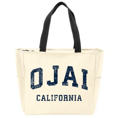 Ojai California Ca Vintage Athletic Sports Design Zip Tote Bag