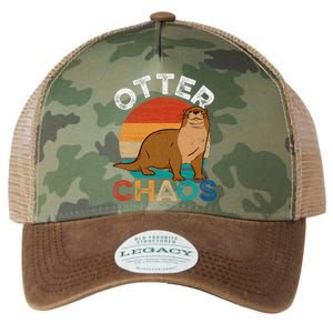 Otter Chaos Cute Otter Lover Animal Puns Punny Legacy Tie Dye Trucker Hat