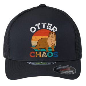 Otter Chaos Cute Otter Lover Animal Puns Punny Flexfit Unipanel Trucker Cap