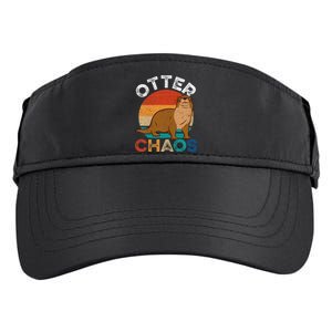 Otter Chaos Cute Otter Lover Animal Puns Punny Adult Drive Performance Visor