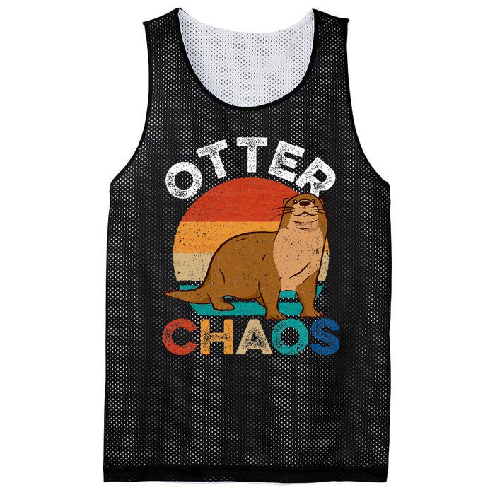 Otter Chaos Cute Otter Lover Animal Puns Punny Mesh Reversible Basketball Jersey Tank