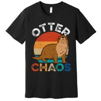 Otter Chaos Cute Otter Lover Animal Puns Punny Premium T-Shirt