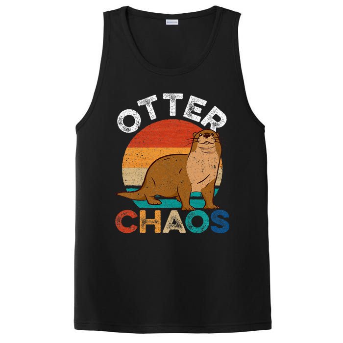 Otter Chaos Cute Otter Lover Animal Puns Punny PosiCharge Competitor Tank