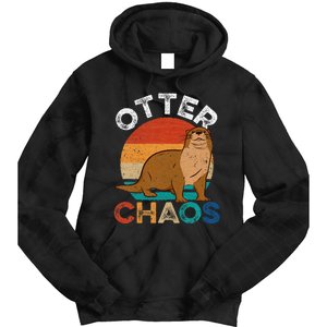 Otter Chaos Cute Otter Lover Animal Puns Punny Tie Dye Hoodie