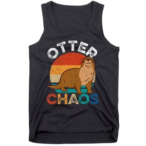 Otter Chaos Cute Otter Lover Animal Puns Punny Tank Top