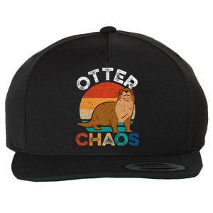 Otter Chaos Cute Otter Lover Animal Puns Punny Wool Snapback Cap