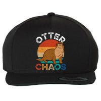 Otter Chaos Cute Otter Lover Animal Puns Punny Wool Snapback Cap