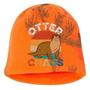 Otter Chaos Cute Otter Lover Animal Puns Punny Kati - Camo Knit Beanie