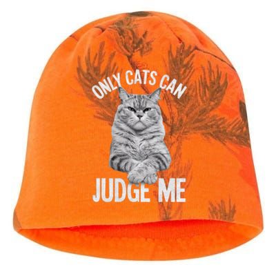 Only Cats Can Judge Me Funny Cat Lovers Design Funny Kitty Kati - Camo Knit Beanie