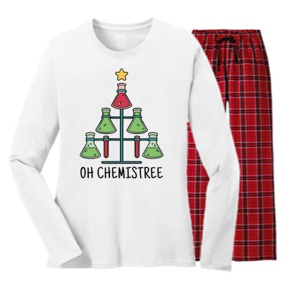 Oh Chemistree Chemistry Christmas Gift Women's Long Sleeve Flannel Pajama Set 