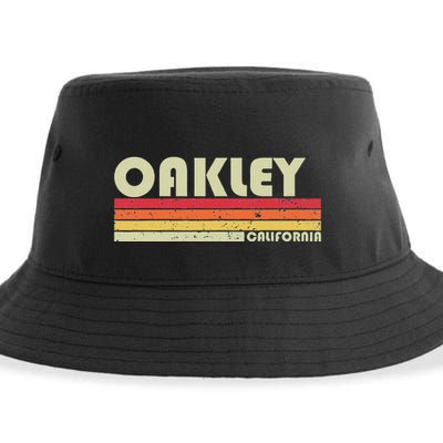 Oakley Ca California Funny City Home Roots Gift Retro 80s Sustainable Bucket Hat