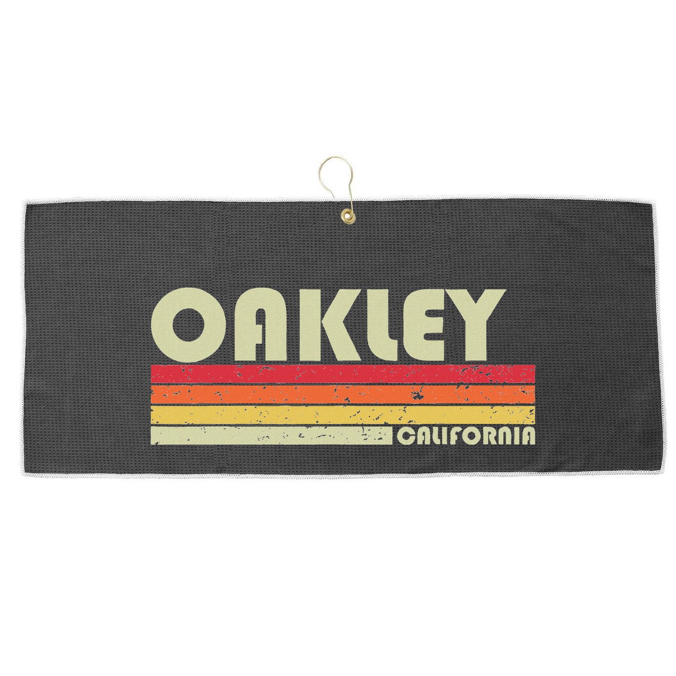 Oakley Ca California Funny City Home Roots Gift Retro 80s Large Microfiber Waffle Golf Towel