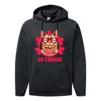 Oh Canada Canada Day Maple Leaf National Day 1st of July Performance Fleece Hoodie