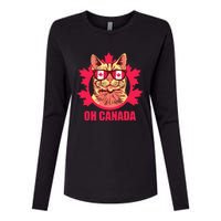 Oh Canada Canada Day Maple Leaf National Day 1st of July Womens Cotton Relaxed Long Sleeve T-Shirt