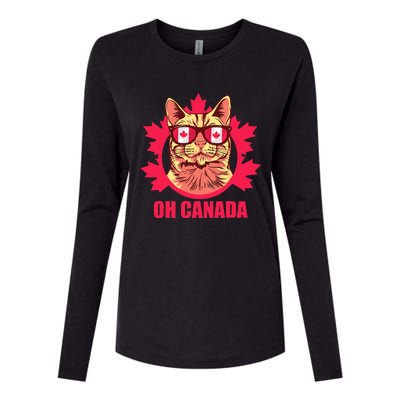 Oh Canada Canada Day Maple Leaf National Day 1st of July Womens Cotton Relaxed Long Sleeve T-Shirt