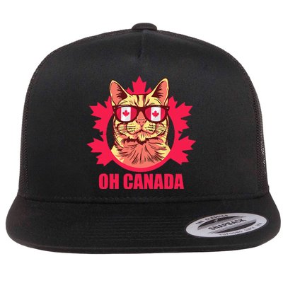 Oh Canada Canada Day Maple Leaf National Day 1st of July Flat Bill Trucker Hat