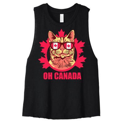 Oh Canada Canada Day Maple Leaf National Day 1st of July Women's Racerback Cropped Tank