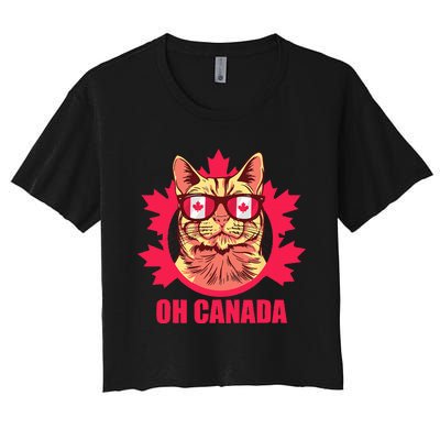 Oh Canada Canada Day Maple Leaf National Day 1st of July Women's Crop Top Tee