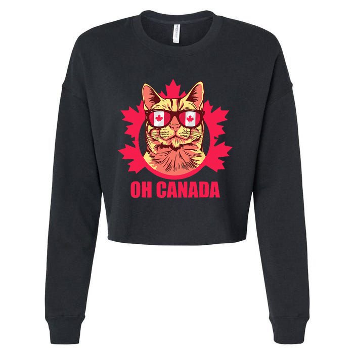 Oh Canada Canada Day Maple Leaf National Day 1st of July Cropped Pullover Crew