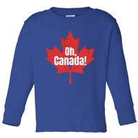 Oh Canada Canadian Pride Maple Leaf National Day Distressed Gift Toddler Long Sleeve Shirt