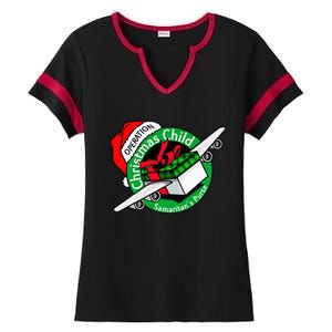 Operation Christmas Child Funny Holiday Presents Ladies Halftime Notch Neck Tee