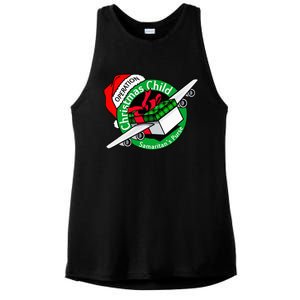 Operation Christmas Child Funny Holiday Presents Ladies PosiCharge Tri-Blend Wicking Tank