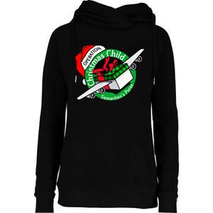 Operation Christmas Child Funny Holiday Presents Womens Funnel Neck Pullover Hood