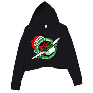 Operation Christmas Child Funny Holiday Presents Crop Fleece Hoodie