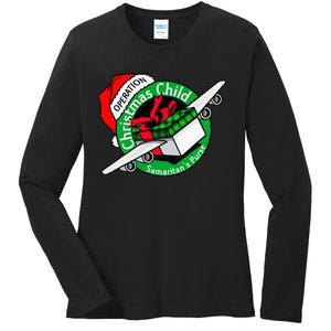 Operation Christmas Child Funny Holiday Presents Ladies Long Sleeve Shirt