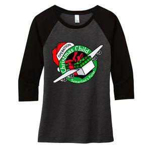 Operation Christmas Child Funny Holiday Presents Women's Tri-Blend 3/4-Sleeve Raglan Shirt