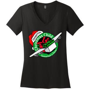 Operation Christmas Child Funny Holiday Presents Women's V-Neck T-Shirt