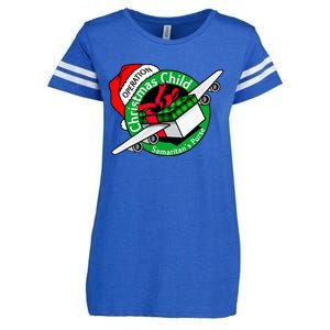 Operation Christmas Child Funny Holiday Presents Enza Ladies Jersey Football T-Shirt