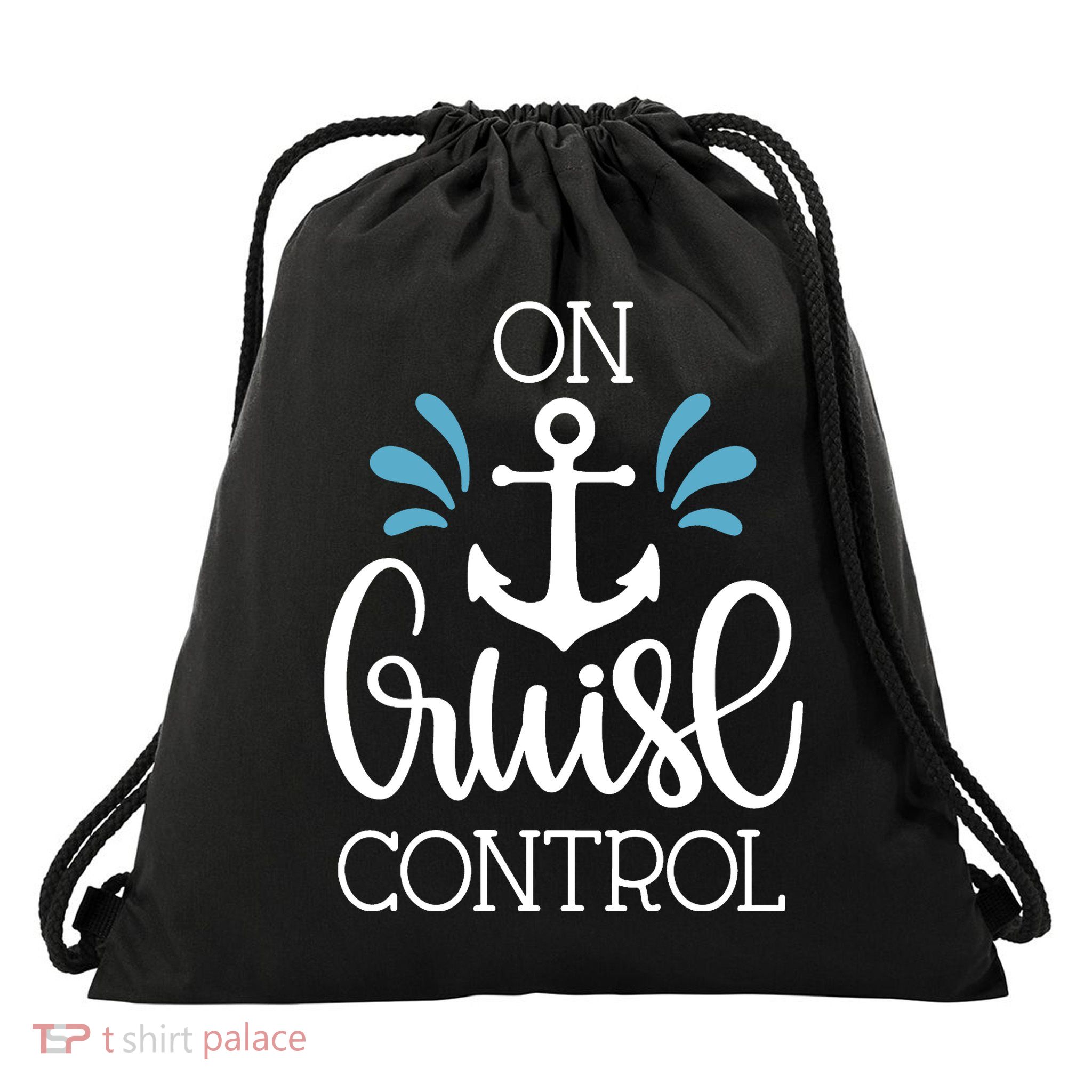 On Cruise Control Vacation Drawstring Bag