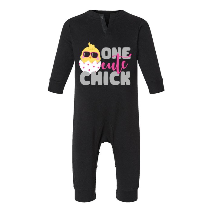 One Cute Chick Funny Infant Fleece One Piece