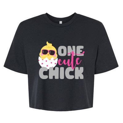 One Cute Chick Funny Bella+Canvas Jersey Crop Tee