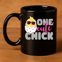 One Cute Chick Funny 11oz C Handle Ceramic Mug